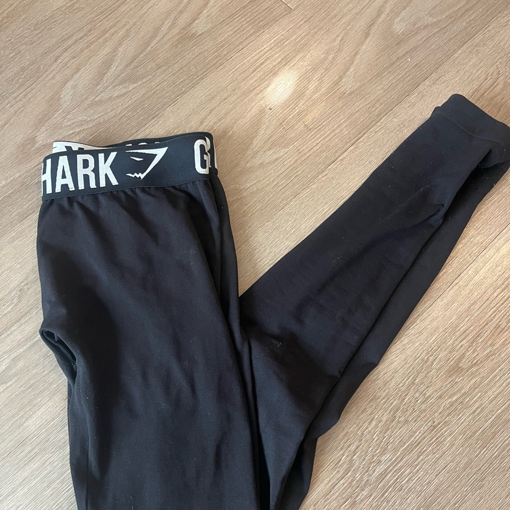 Gymshark Black High-Waisted Leggings with Logo Waistband